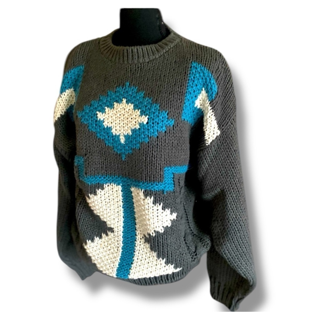SANTANA CHUNKY KNIT CARDIGAN Crewneck Size Large Acadamia Casual Cabinco…